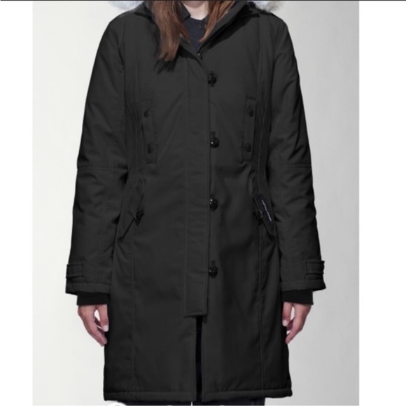 AUTHENTIC CANADA GOOSE Kensington Parka women XS black down winter coat EUC - Picture 2 of 12